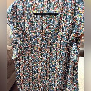 LOFT Colorful Floral Blouse
